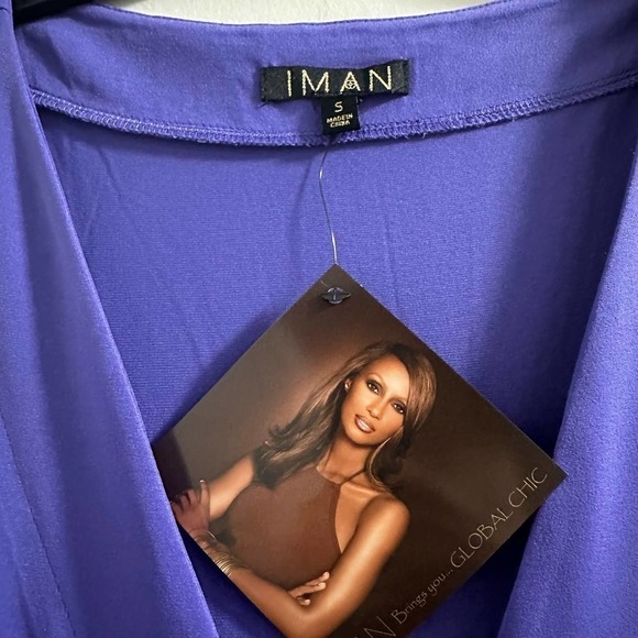 IMAN purple long sleeveless open cardigan‎ size S - Picture 5 of 8